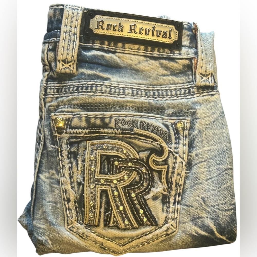 Rock Revival Light Blue Jeans Size 23/31 Worn Once